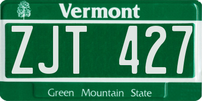 VT license plate ZJT427