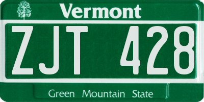 VT license plate ZJT428