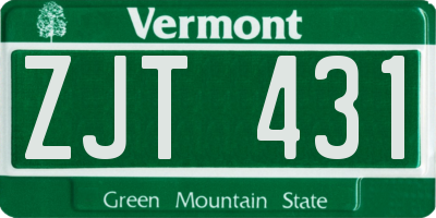 VT license plate ZJT431