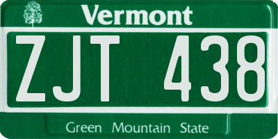 VT license plate ZJT438