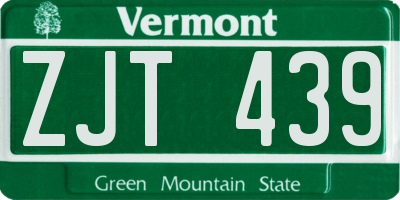 VT license plate ZJT439