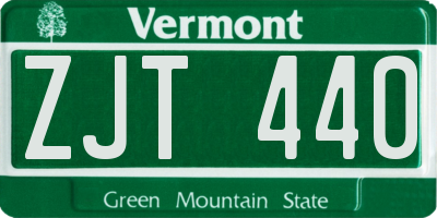 VT license plate ZJT440
