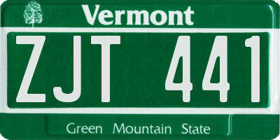 VT license plate ZJT441