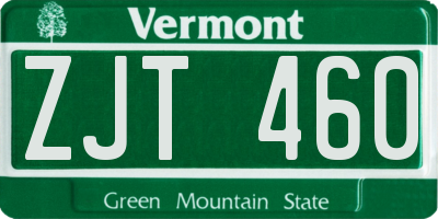 VT license plate ZJT460