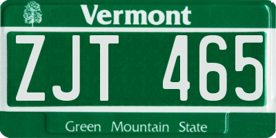 VT license plate ZJT465
