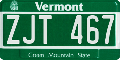 VT license plate ZJT467