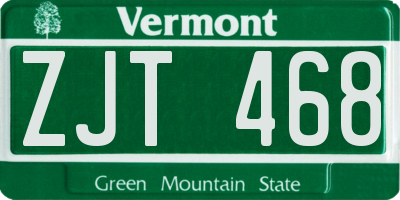 VT license plate ZJT468