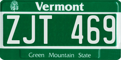 VT license plate ZJT469