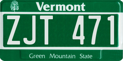 VT license plate ZJT471