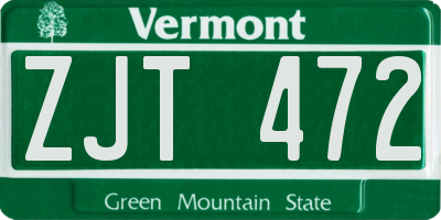 VT license plate ZJT472