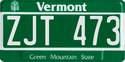 VT license plate ZJT473