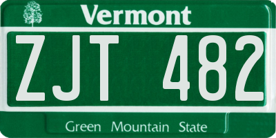 VT license plate ZJT482
