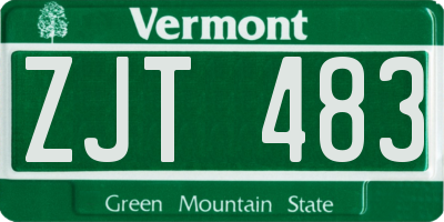 VT license plate ZJT483
