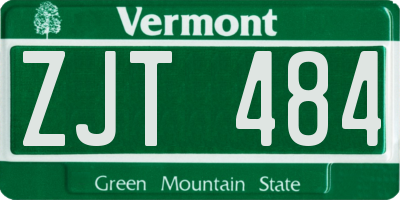 VT license plate ZJT484