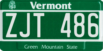 VT license plate ZJT486