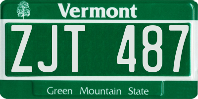 VT license plate ZJT487