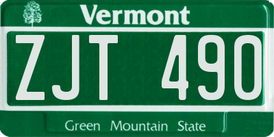 VT license plate ZJT490