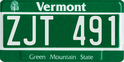 VT license plate ZJT491