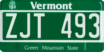 VT license plate ZJT493