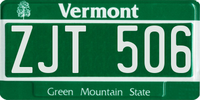 VT license plate ZJT506