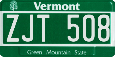 VT license plate ZJT508
