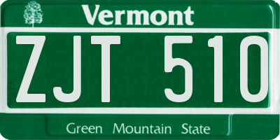 VT license plate ZJT510