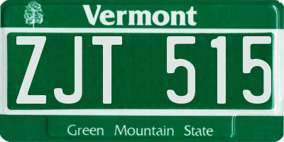 VT license plate ZJT515