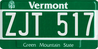 VT license plate ZJT517