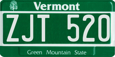 VT license plate ZJT520