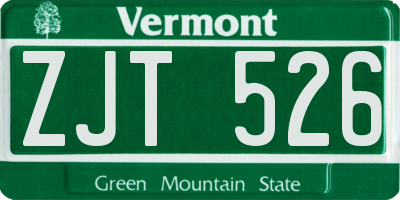 VT license plate ZJT526