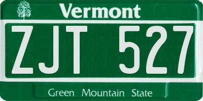 VT license plate ZJT527