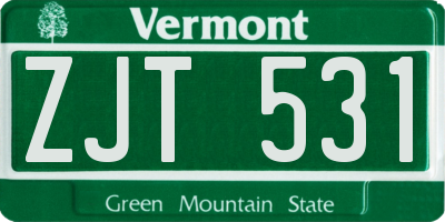 VT license plate ZJT531