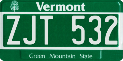 VT license plate ZJT532