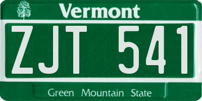 VT license plate ZJT541