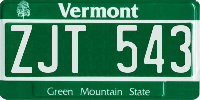 VT license plate ZJT543