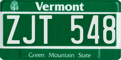 VT license plate ZJT548