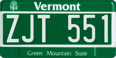 VT license plate ZJT551