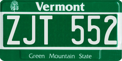VT license plate ZJT552