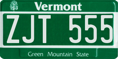 VT license plate ZJT555