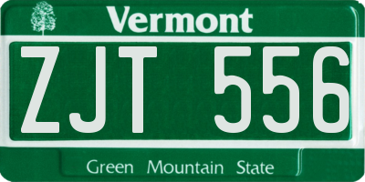 VT license plate ZJT556