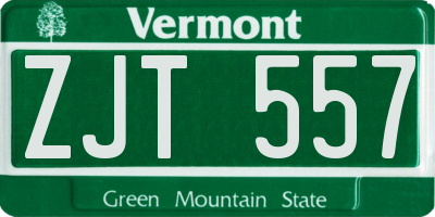 VT license plate ZJT557