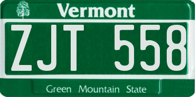 VT license plate ZJT558
