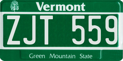 VT license plate ZJT559
