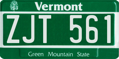 VT license plate ZJT561