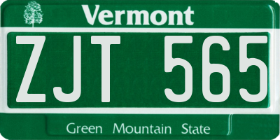 VT license plate ZJT565