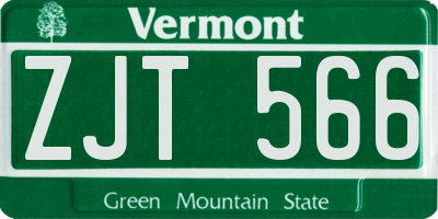 VT license plate ZJT566