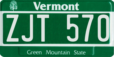 VT license plate ZJT570