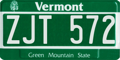 VT license plate ZJT572