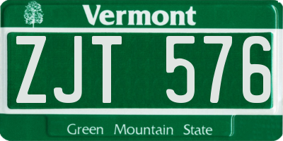 VT license plate ZJT576