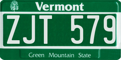 VT license plate ZJT579